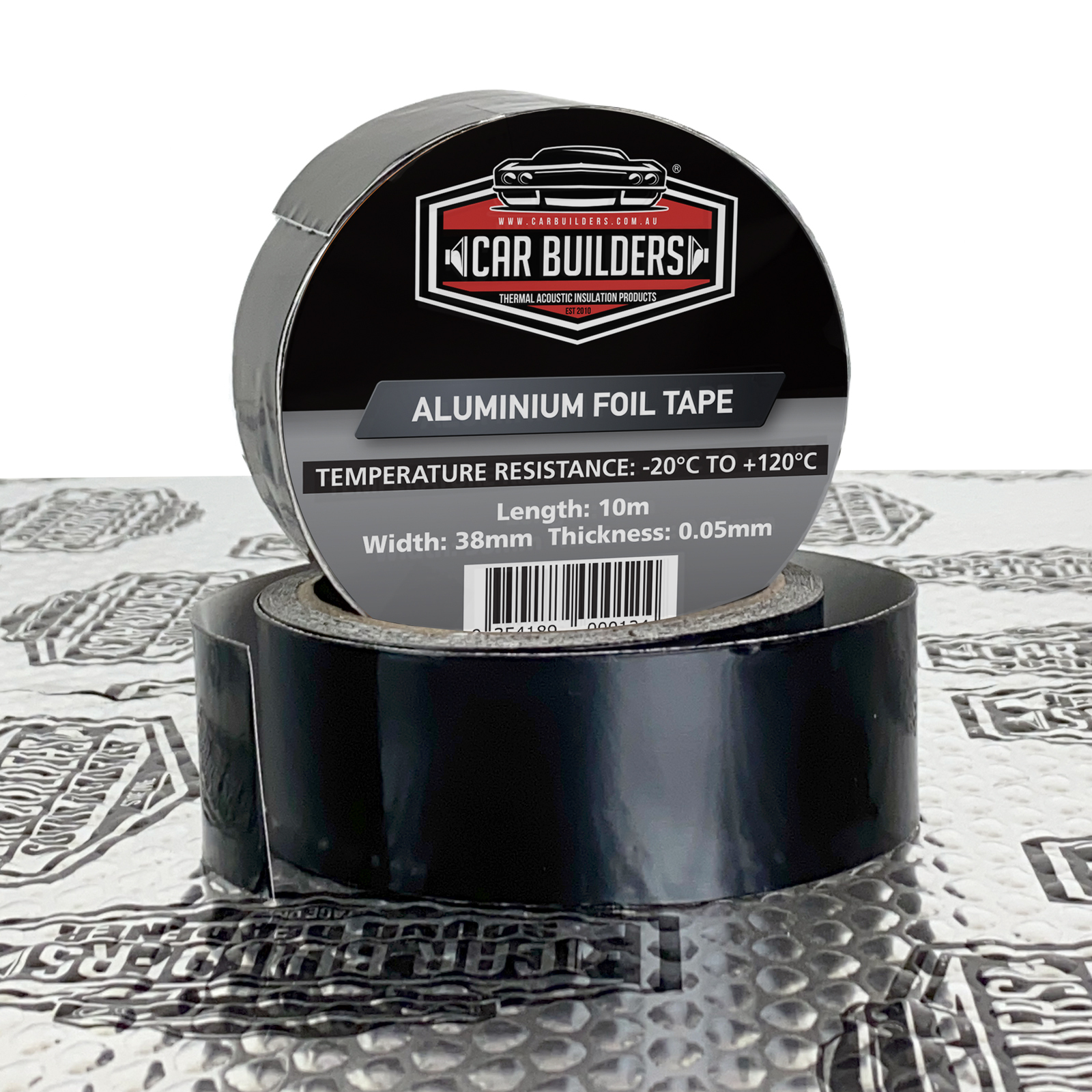 Black Aluminium Foil Tape, 1 x 10m roll