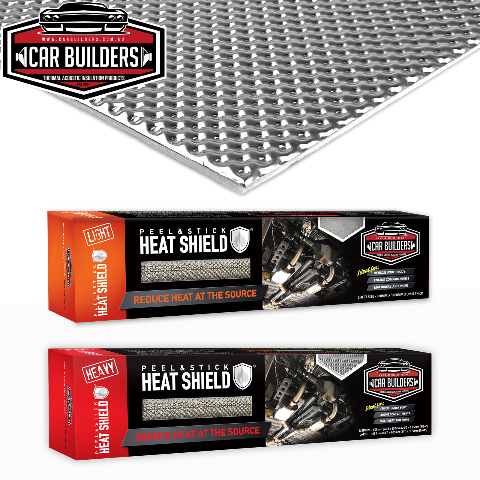 Car Builders Heat Shield Peel &amp; Stick Self Adhesive